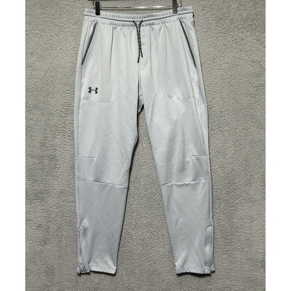 Under Armour Other - Under Armour Men's Gray Loose Fit Athletic Zip Ankle Gusseted Knee Pants Sz L